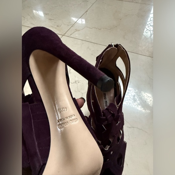 Miu Miu purple suede sandals size 40 1/2 - Picture 2 of 4